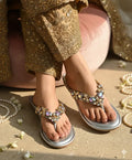 Silver_Polyster_Silver_Spark_Flats_For_Women