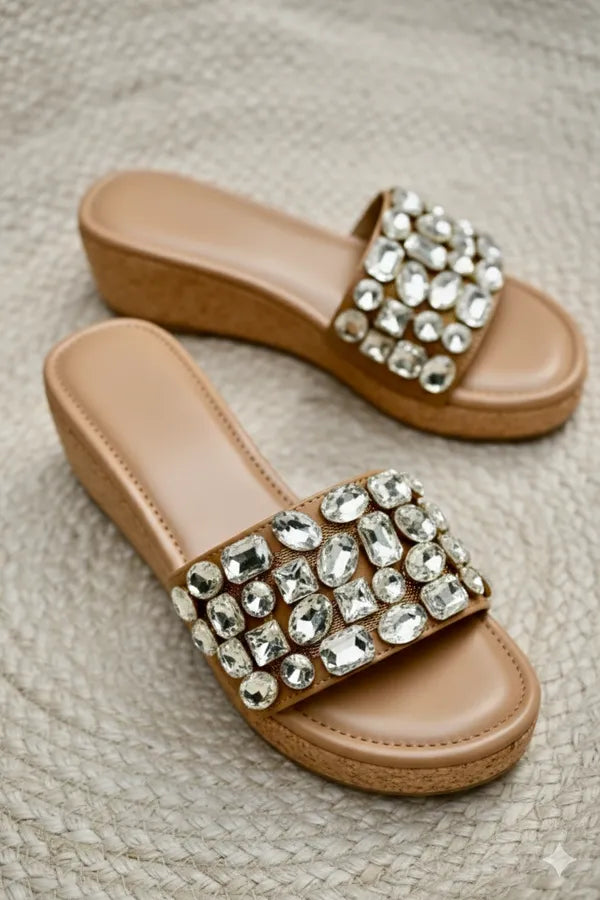 Brown_Polyster_Belezza_(Wedges)_For_Women