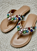 Brown Polyster Gem Garden Flats For Women