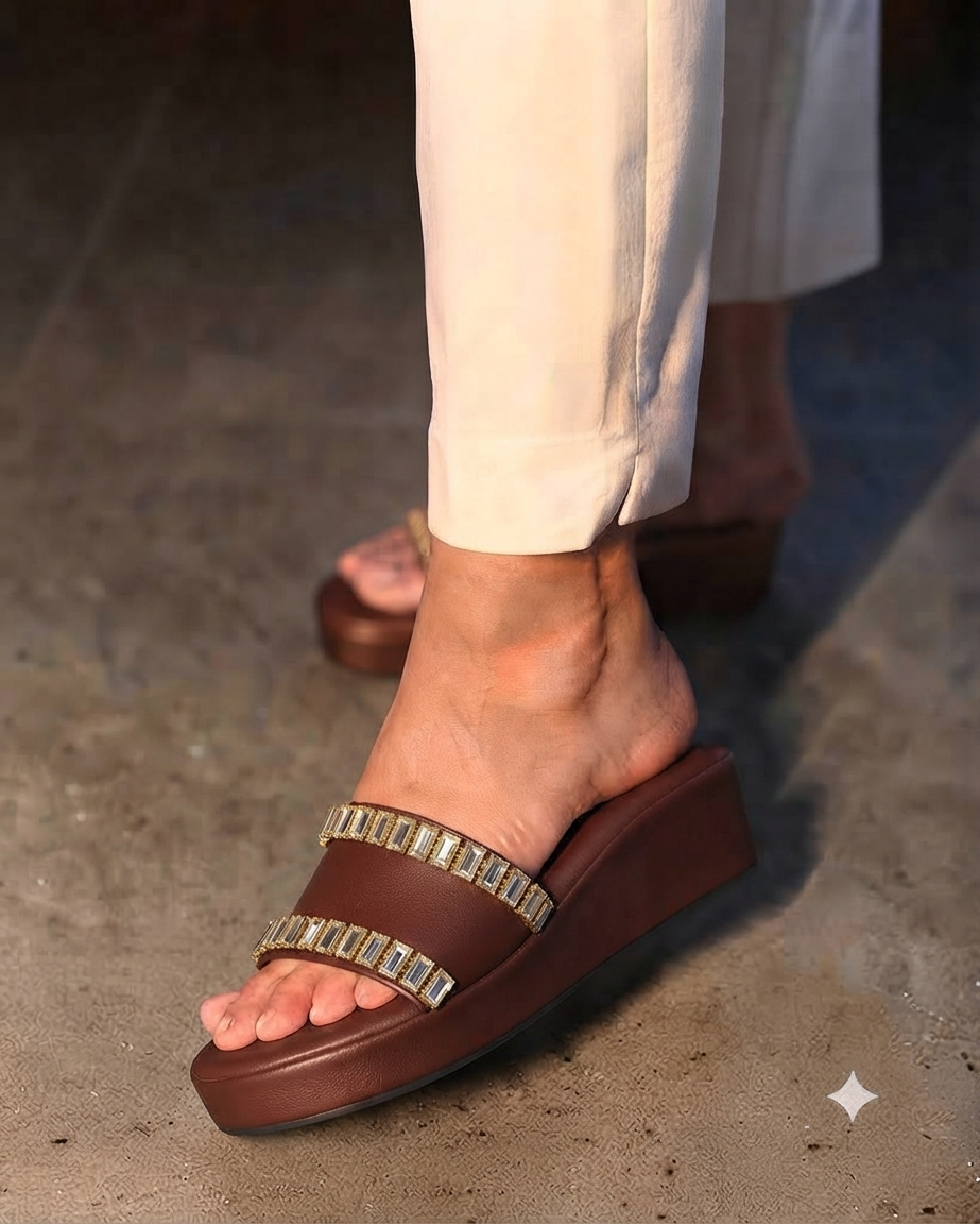 Mocha Crystal Luxe Wedge | 2 inchs