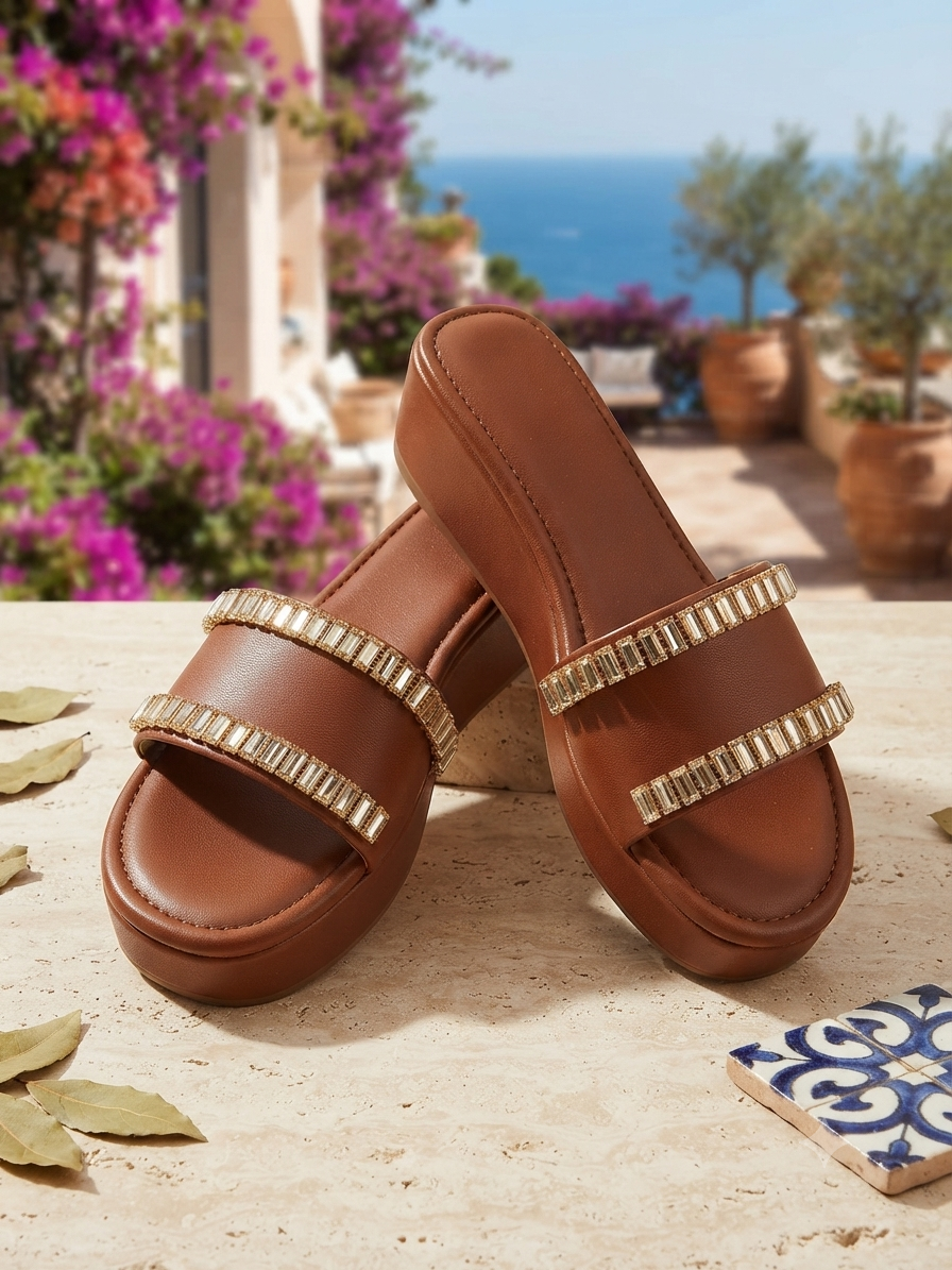 Mocha Crystal Luxe Wedge | 2 inchs