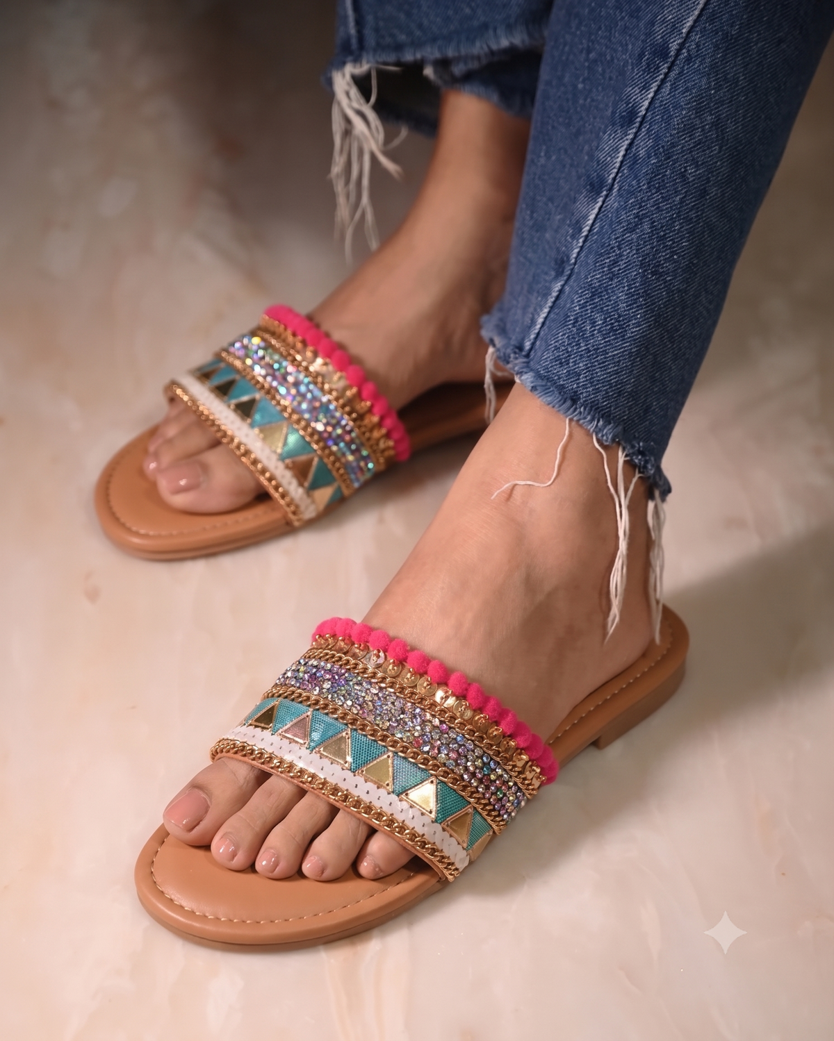 Red chooda Flats
