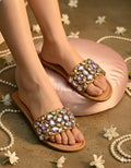 Brown Polyster Twilight Spark Flats For Women