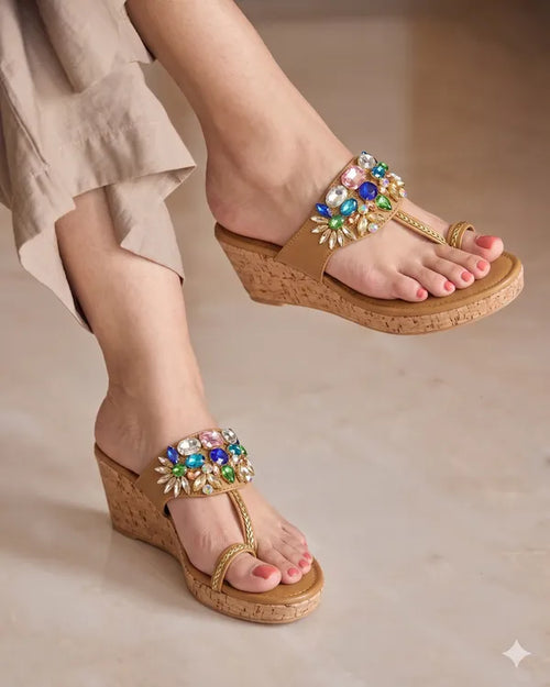 Artisan_Glimmer_Kolhapuri_Wedges_For_Women_|_2_Inches