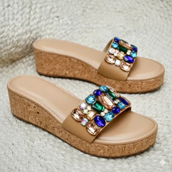 Brown_Polyster_Belezza_Blue_Wedges_For_Women