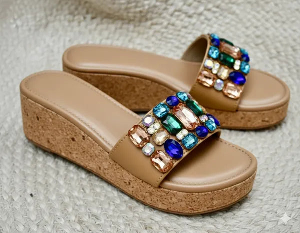 Brown_Polyster_Belezza_Blue_Wedges_For_Women