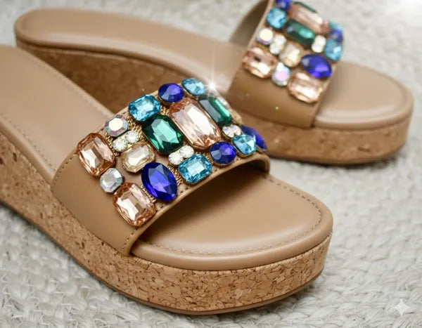Brown_Polyster_Belezza_Blue_Wedges_For_Women